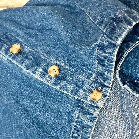 Eddie Bauer Women’s Sz 8 Blue Jean Denim Side Button Maxi Skirt Modest Normcore - Picture 6 of 7